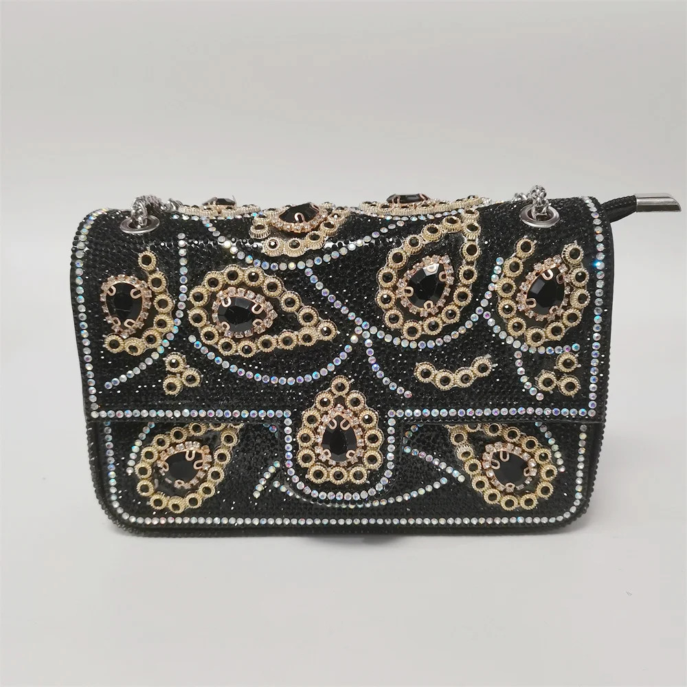 2024 Latest High Quality Womens Rhinestone Handbag High quality Lady Shoulder Bag Rhinestones Clutch Bags F302-3 R250321