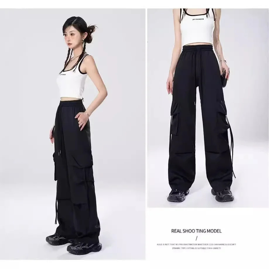 American Style HighWaisted Cargo Pants Petite Size QuickDry Summer 2024 Casual Sweatpants Umbrella n For Women 250320