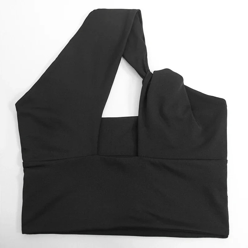 Summer Womens Girl Nightclub Top Sexy One Shoulder Tight Hollow Open Short Back Bar Camis 250320Z