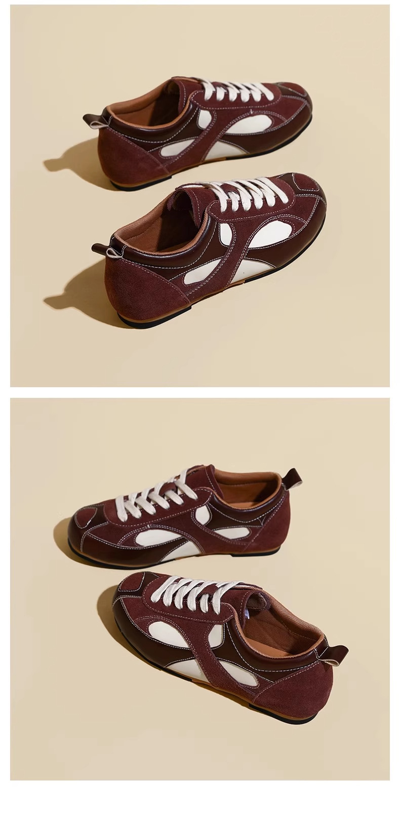 Leather soft sole non tiring foot German training for women 2025 new red single versatile sports and leisure Forrest Gump shoes