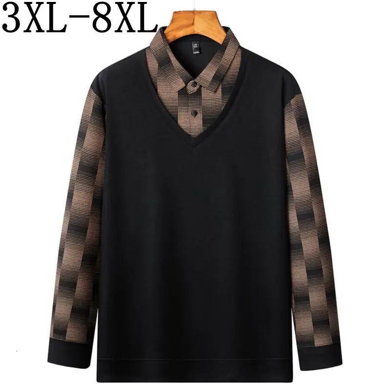 8XL 7XL 6XL 2023 highend twopiece plain polo shirt mens comfortable soft chemical homme 250320Z