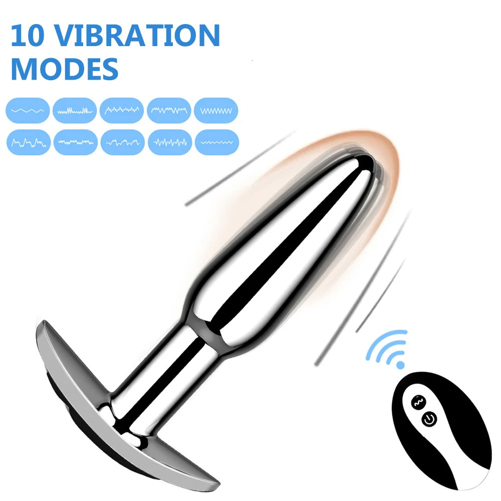 Anal Plug With Push 10 Vibration Modes Anal Toy For Men Prostate Massager Sex Toys With Remote Control Vibrator Anal Toys for 18 250320