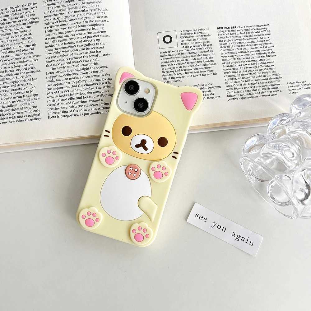 Kawaii Rilakkuma Bear Soft Silicone Cover suitable for 16 15 14 13 12 Mini 11 Pro X XS Max XR 6 6S 7 8 Plus SEXJ250321