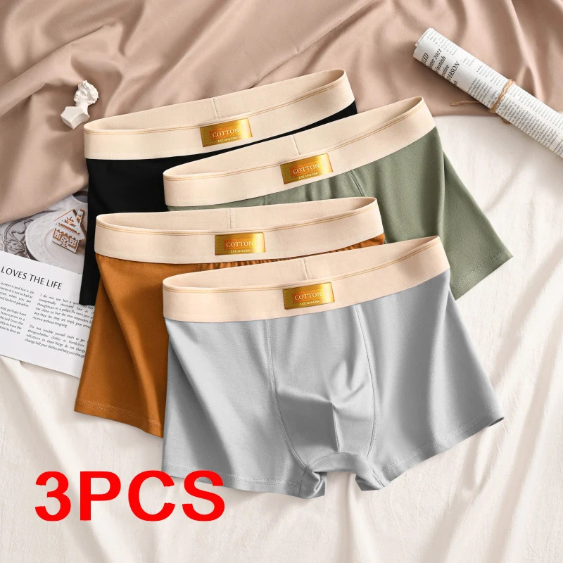 3 mens underwear cotton breathable comfortable boxing shorts plus size gift 250320