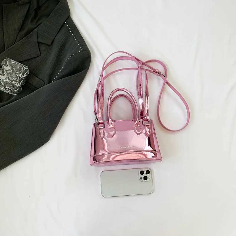 Womens designer shell shoulder trend womens PU patented leather cross body bag for daily travel motorcycle girl handbag Y250320