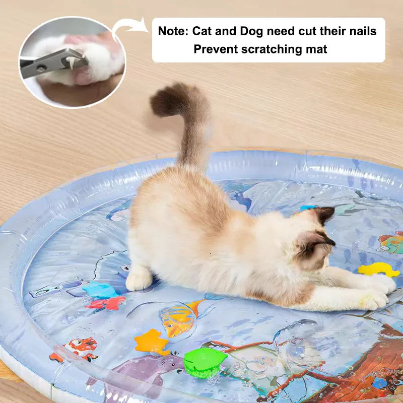 Water Sensor Gaming Pad Thickened Inflatable for Cat and Dog Pet with Fish Ocean r Cooling 250312