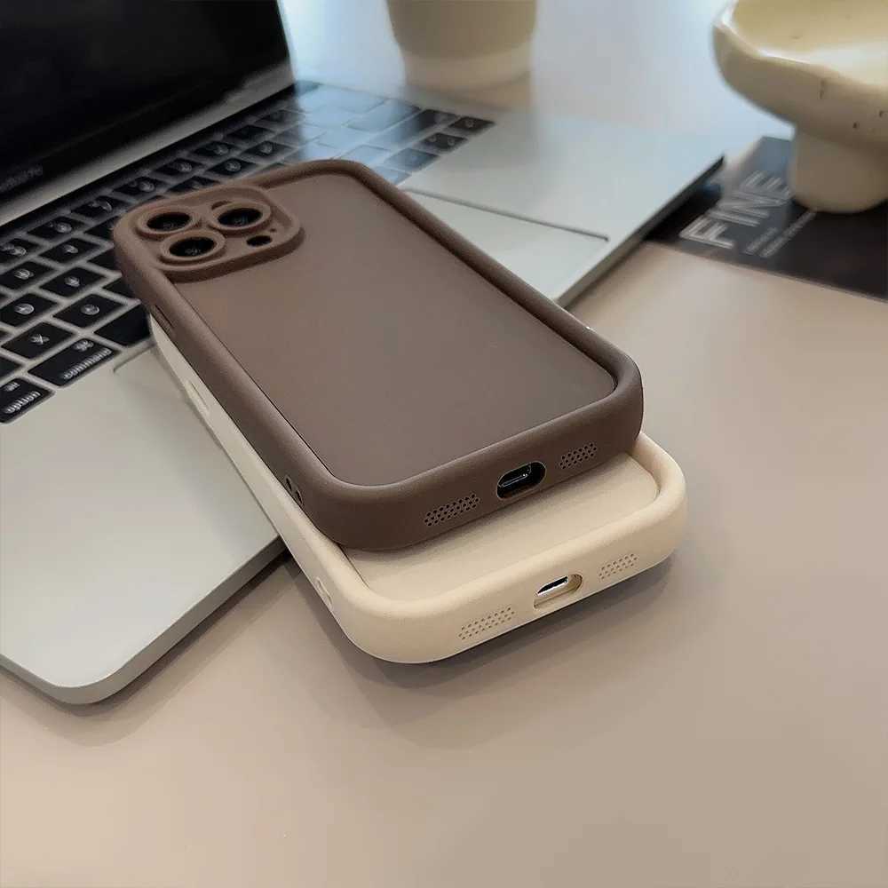 Beige brown black fashionable phone case 15 14 13 11 Pro Max Plus 7 8 SE X XR XS Max ultra-thin protective shock-absorbing coverXJ250321