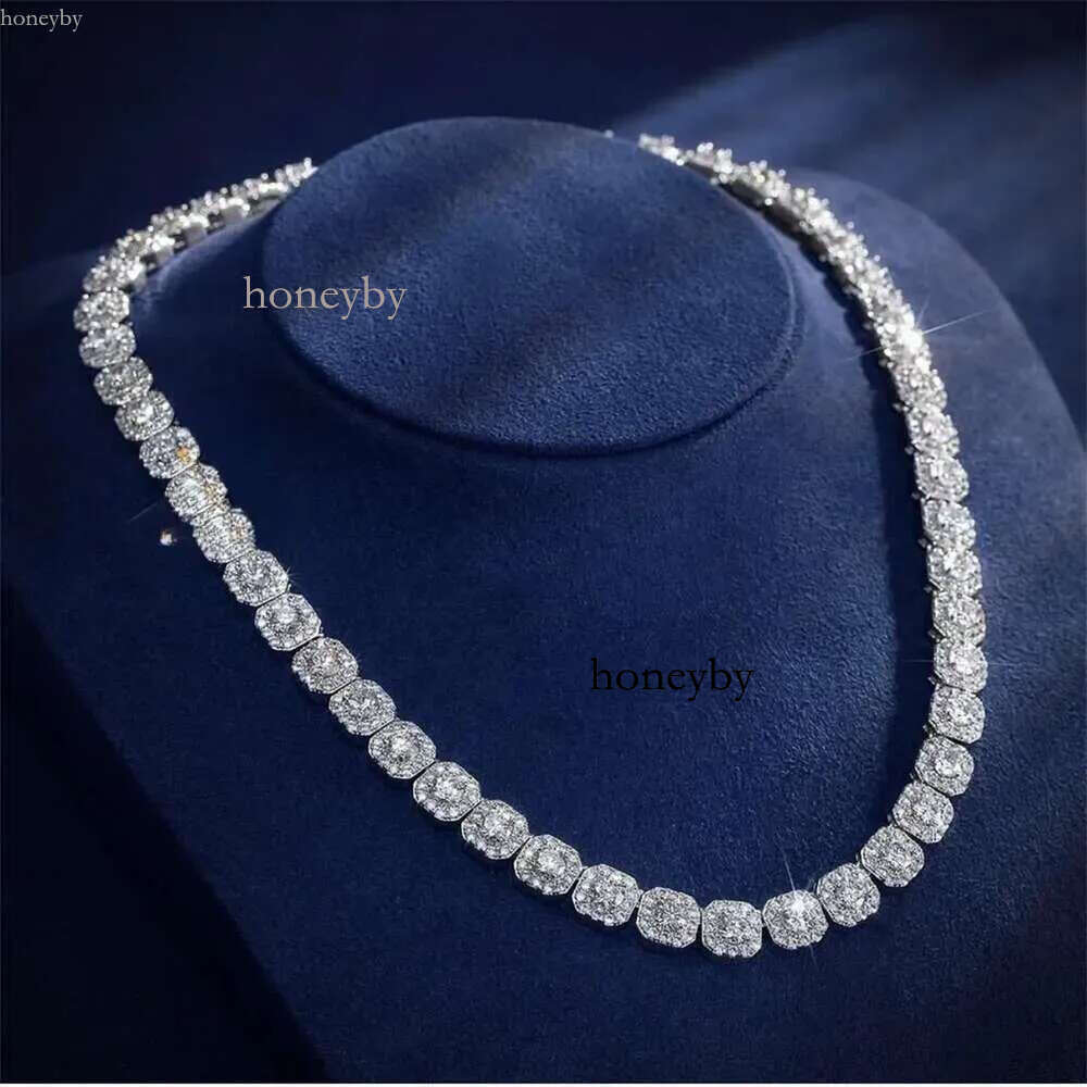 Fire Jewelry 6mm 10mm Sterg Sier d Color Vvs Moissanite Dia Cluster Tennis Chain Necklace for Men Women