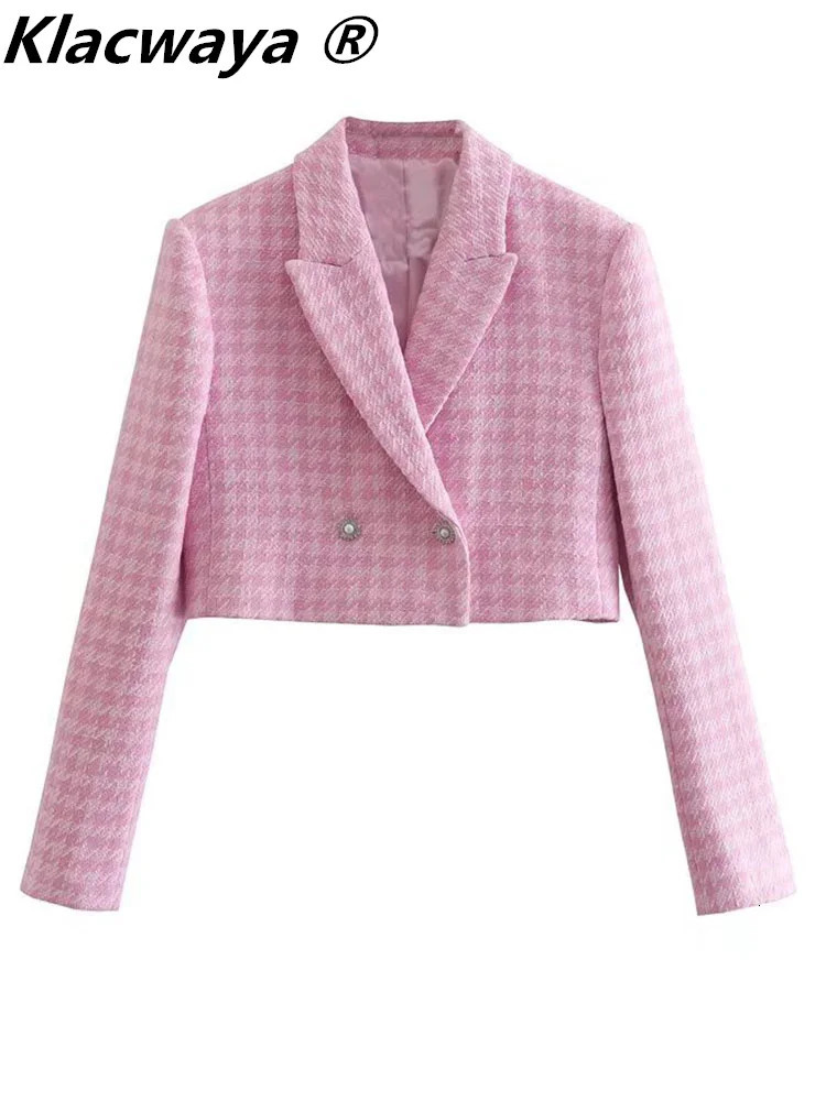 Klacwaya tweed set 2-piece fashionable jacket womens shorts set womens shorts 250318