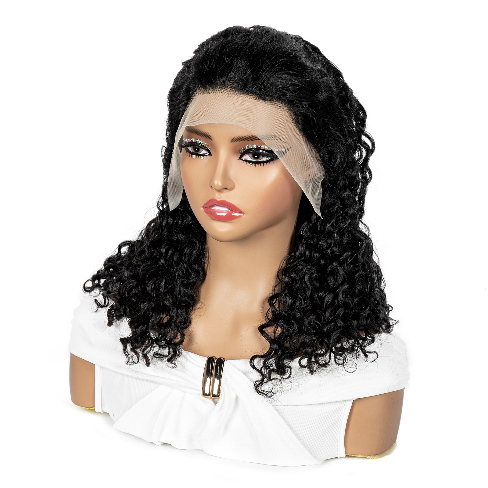 18 inches Water Wave 13x4 Transparent Lace Frontal Wigs Human Hair 180% Density Wet and Wavy Brazilian Virgin Hair Wigs for Women with Baby Hair Mutip