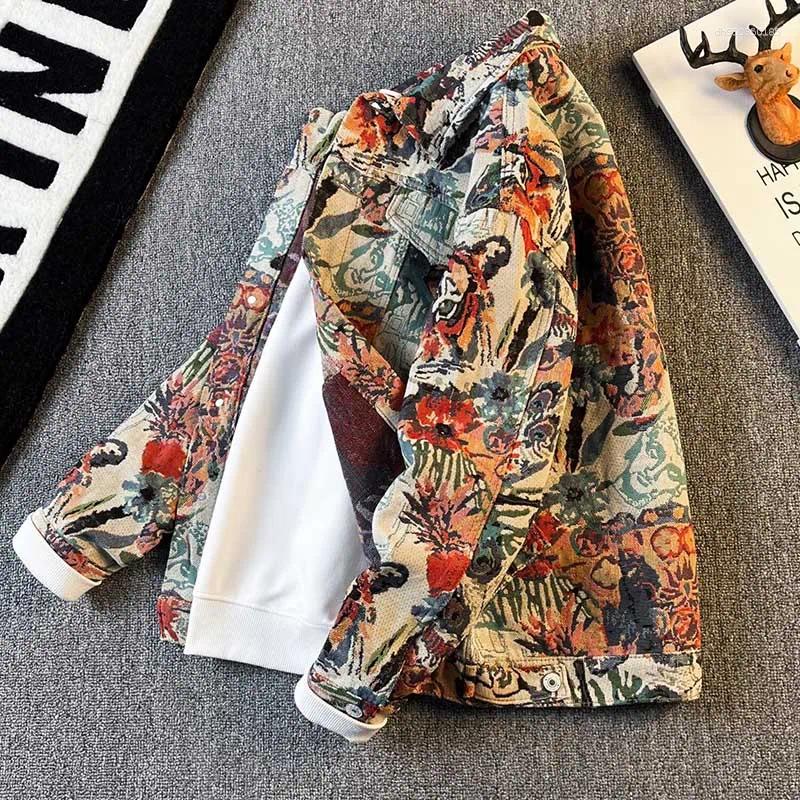 Men's Jackets Irregular Tiger-head Jacquard Spring New Casual Long-sleeved Fashionable Baseball Jacket Lapel Jacket