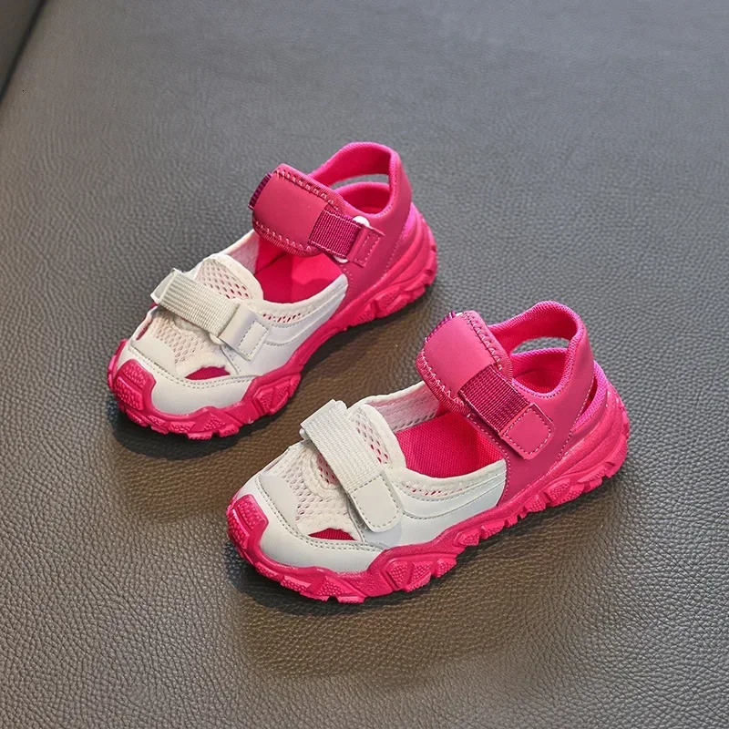 Children Sport Sandals for Girls Mesh Breathable Boys Sneaker Casual Beach Shoes Fashion Hollow Out Nonslip Flat Tenni 250304