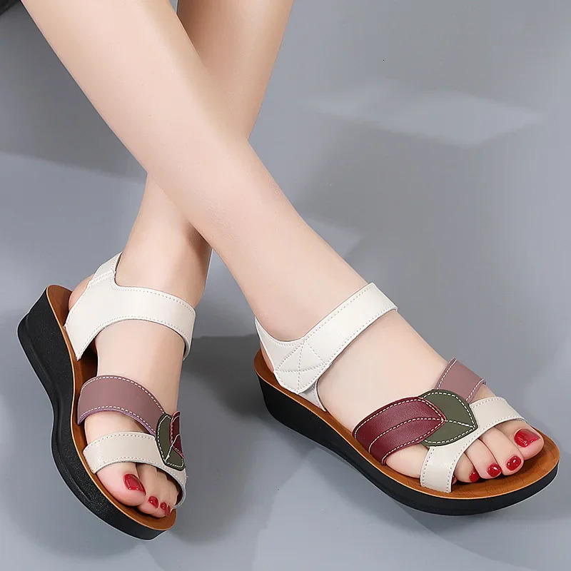 Large size casual soft breathable PU sandals suitable for womens wedge platform Chaussure female trainer Zapatos Mujer 250321BJ - view 7
