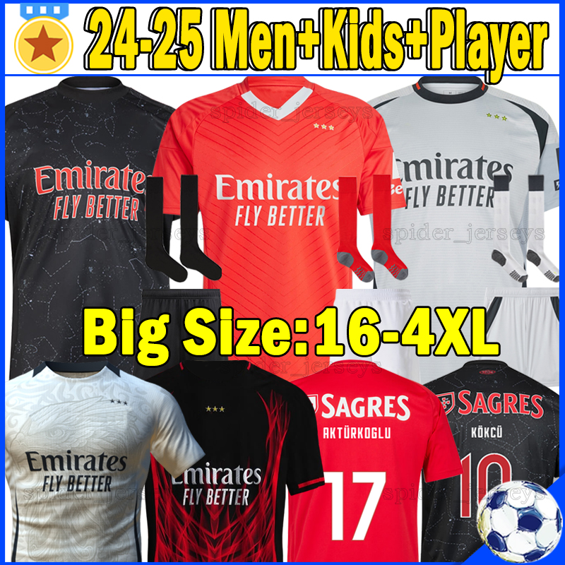 XXXL 4XL 24 25 AKTURKOGLU Soccer Jerseys PAVLIDIS DI MARIA KOKCU 2024 2025 Fans Player Version Football Shirts BeNfIcAS BESTE AMDOUNI T.GOUVEIA Men Kids Kits Uniforms