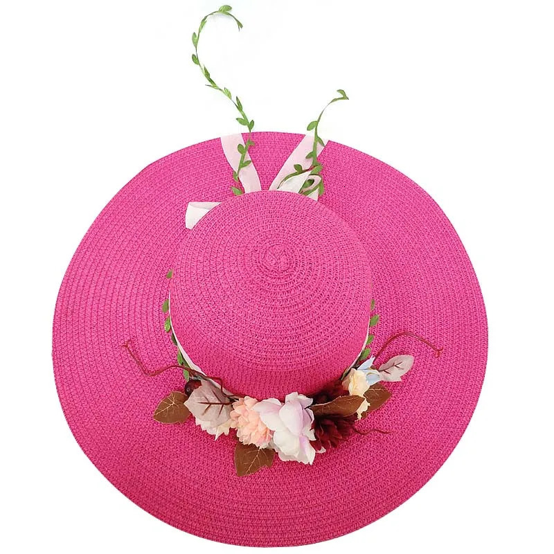 Beach pos beach straw hat rens summer large Brim sunscreen simple and fashionable shade large Brim beach hat 250320