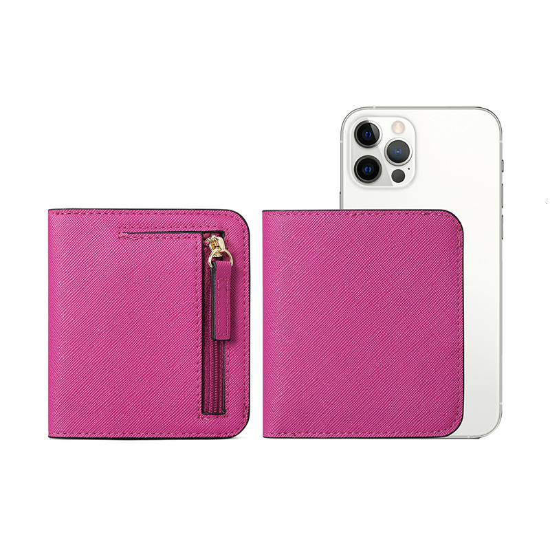 2025S Trend Designer Women S Short Thin Fold PU Cross Pattern Change Bag Style RFID Wallet