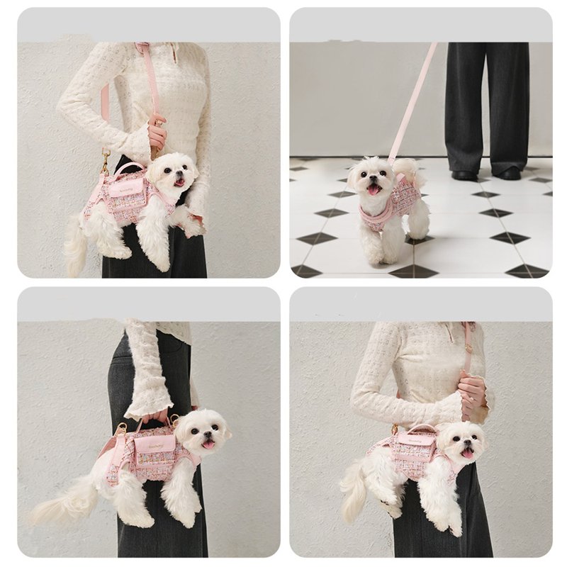 Carrier, Portable Messenger Bag for Small Medium Dogs, Puppy Carrier with Adjustable Strap, Handheld Dog Harness C15