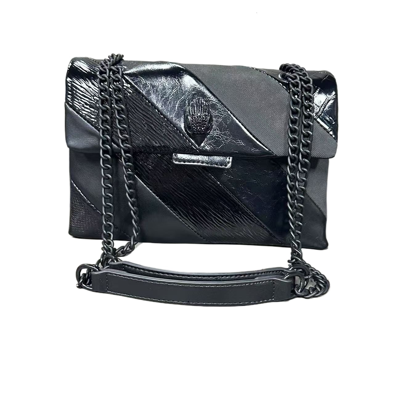Brand Eagle Head Women S Crossbody Spliced Black Bag Fashion Designer Shoulder Chain Bag New Shoulder Bags