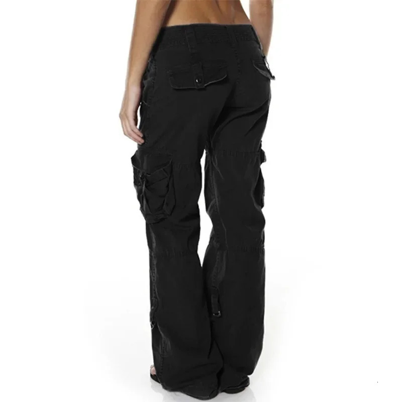 Womens cargo trousers Straight Leg Pants with Multiple Pockets and Casual Loose Fitting Spring and Autumn Workwear Pants 250320