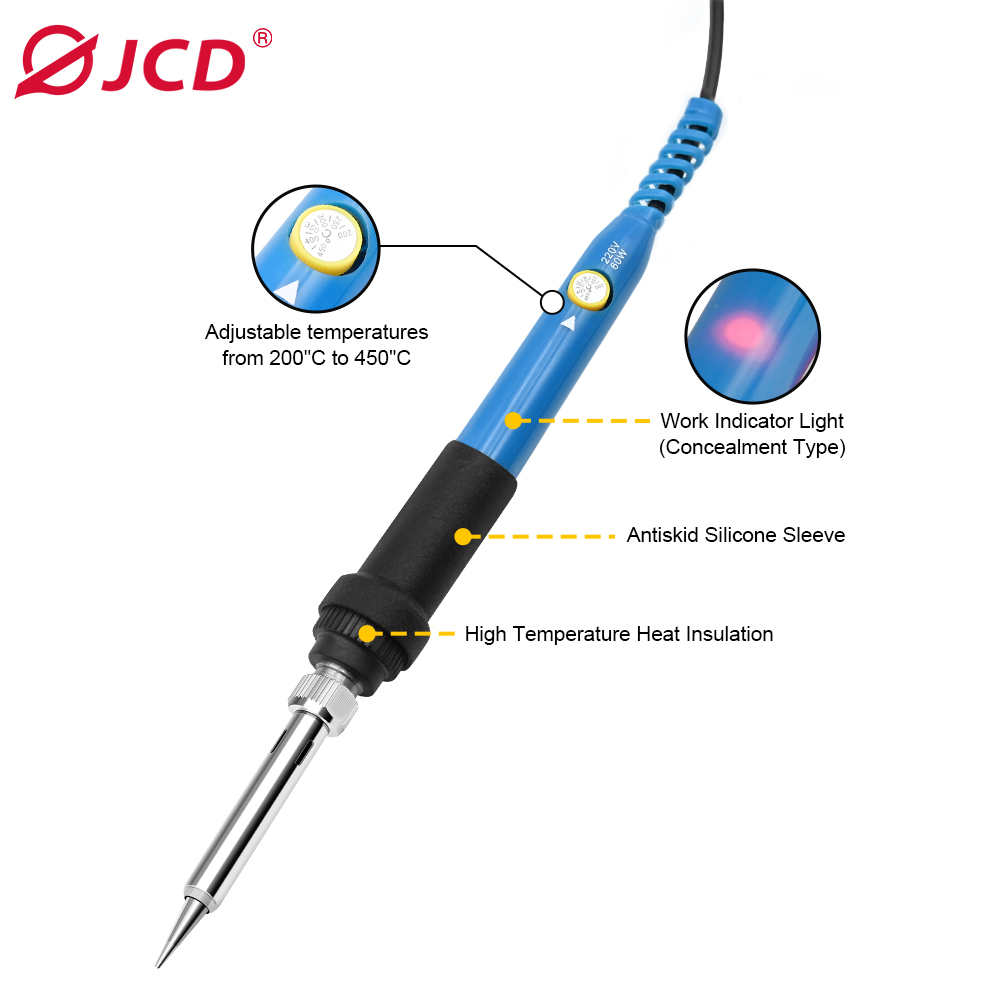JCD 110V 220V 60W Electric Soldering Iron 908 Adjustable Temperature Welding Solder Iron Tool