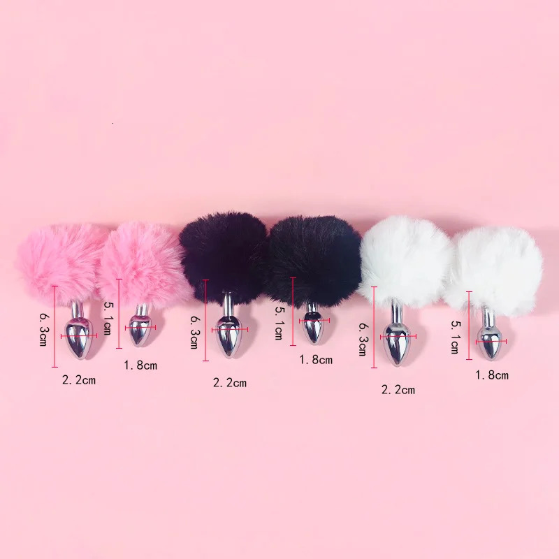 Mini Bunny Tail Butt Plug Cosplay Anal Beads Metal Butt Plug Dildo BDSM Beginner Anal Plug Massage Balls Sex Toys for Men Women 250320