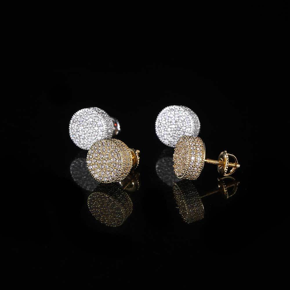 Hip Hop Jewelry Earrings Full Pave 3A Cubic Zirconia Flat Cylindrical Screw Back Earrings High-End Luxury WomenS Earrings VVVVS