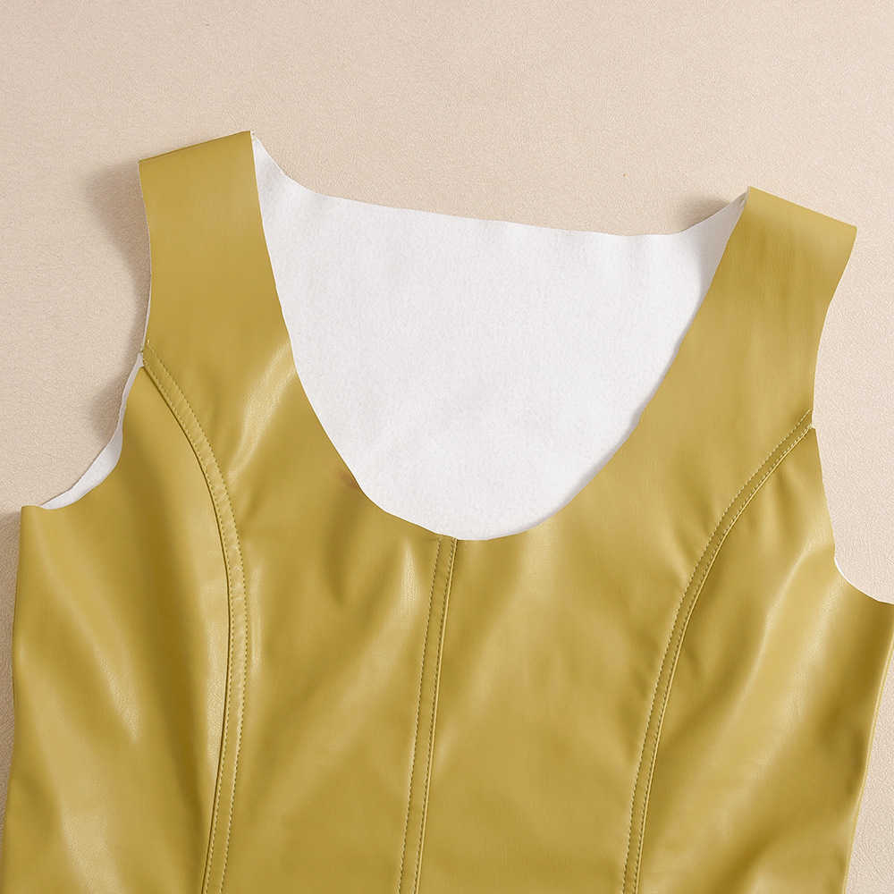 Furuite Autumn New Product Slimming Sleeveless A-line Dress for Women 250315