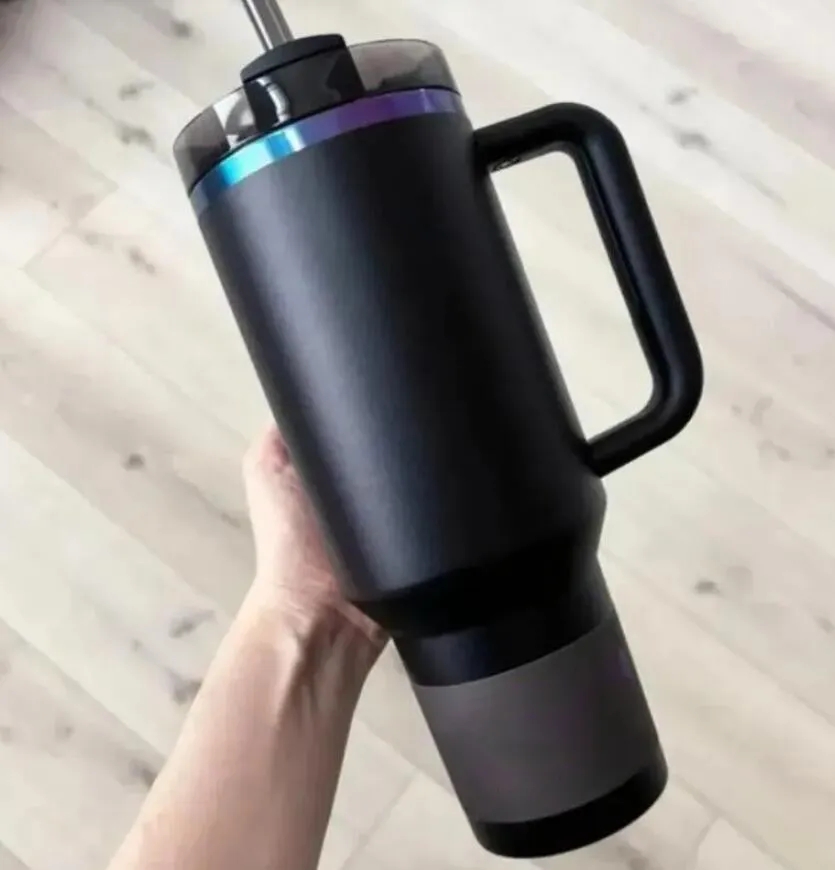 US STOCK TUMBLER 40 OZ 4 HRS HOT 7 HRS COLD 20 HRS ICED cups 304 red cobranded mugs Black Chroma Flamingo water bottles
