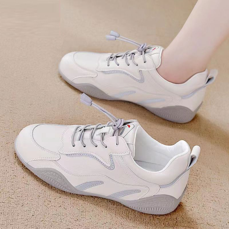 2025 New Korean Multi functional Casual Soft Bottom Leather Surface Designer Fashion Sports Shoes Women's Shoes