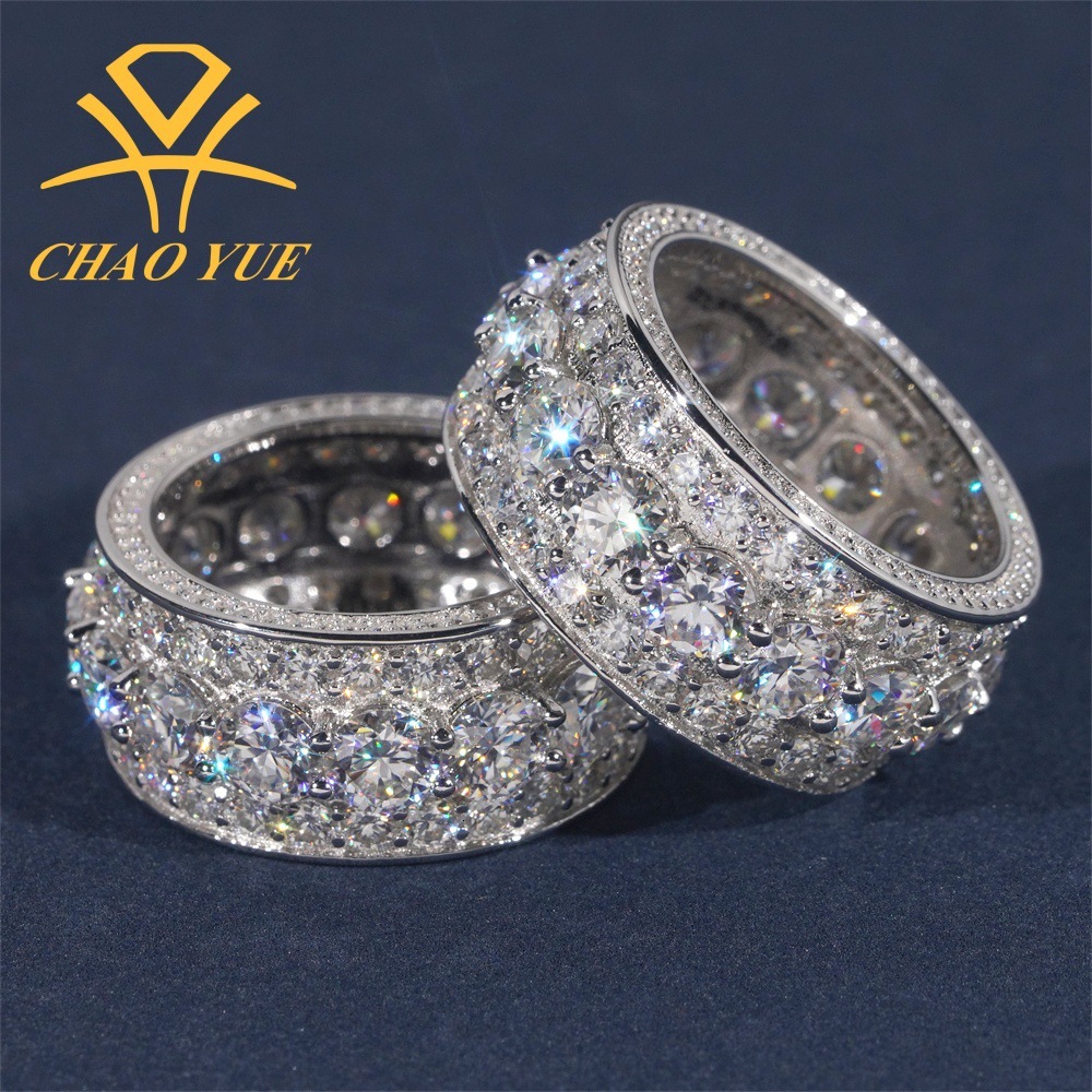 High quality 5.0mm moissanite 925 sterling silver diamond ring for men and women exquisite ring with eight hearts and eight arrows GRA