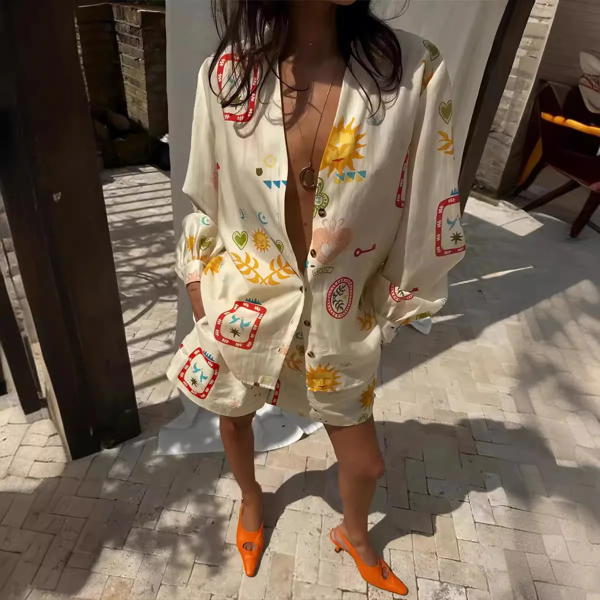 Elegant womens set 2-piece vacation set 2-piece modern set womens casual sexy set short sleeved summer outfit 250318