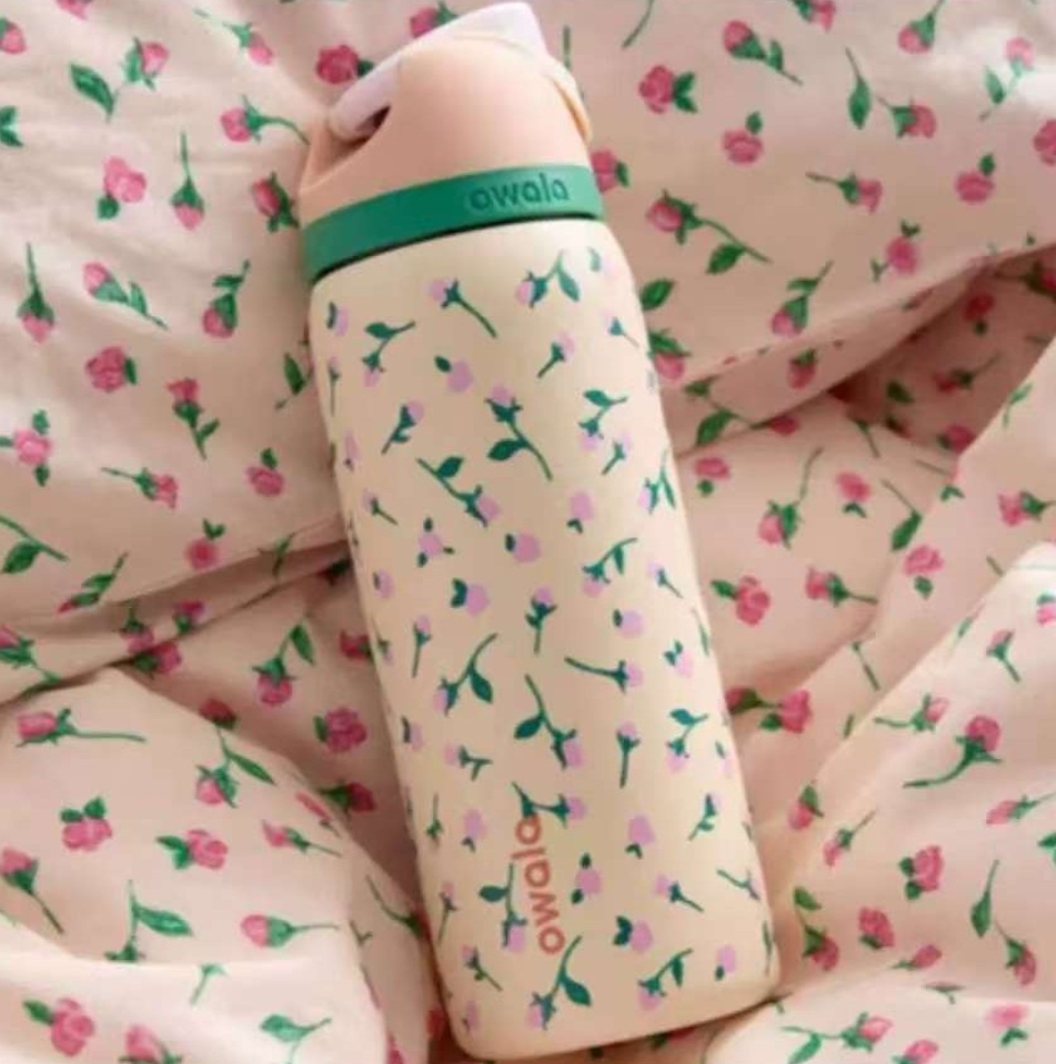 US Stock OWALA Cups 24Oz 32Oz Large Capacity Stainless Steel Tumblers Insulated Cup Outdoor Sports Tied And True Pink Bows Water Bottles