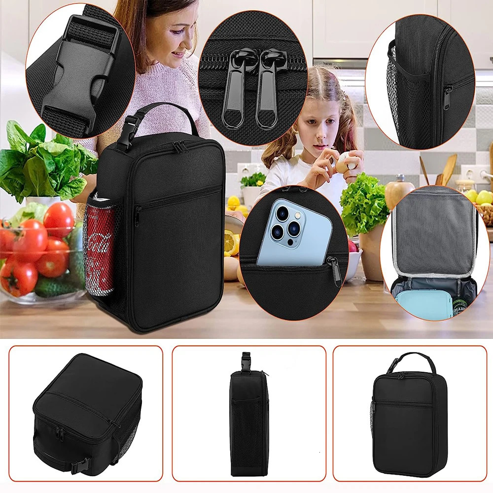 Men Women Insulated Portable Reusable Thermal Lunch Box Cooler Tote Lunch Bag for School Office Keep Food Fresh Warm or Cold 250319