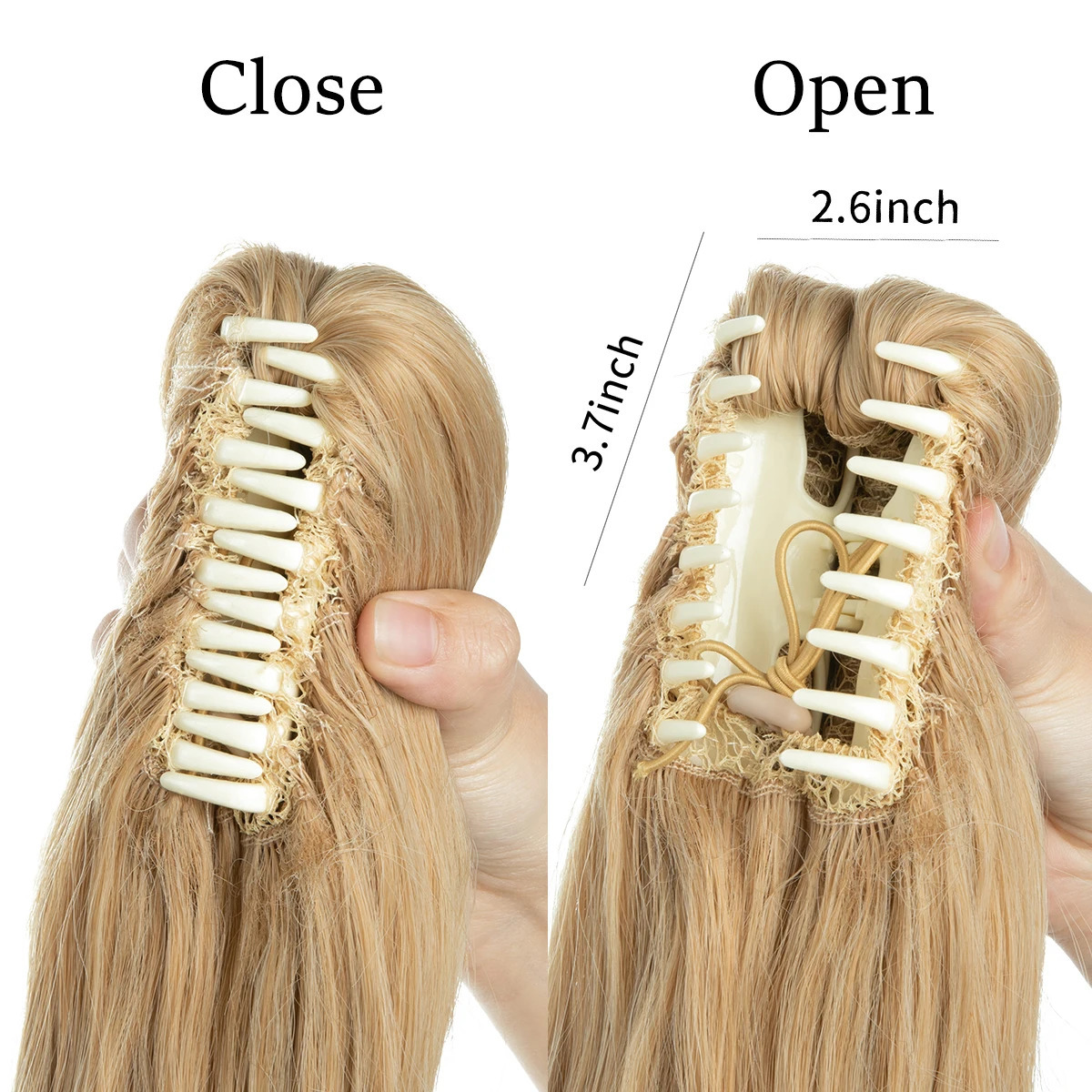 Synthetic Claw Clip In Ponytail Hair Extensions Wavy Hairpiece 14 Blonde Black Hair False Pigtail With Elastic Band 250321