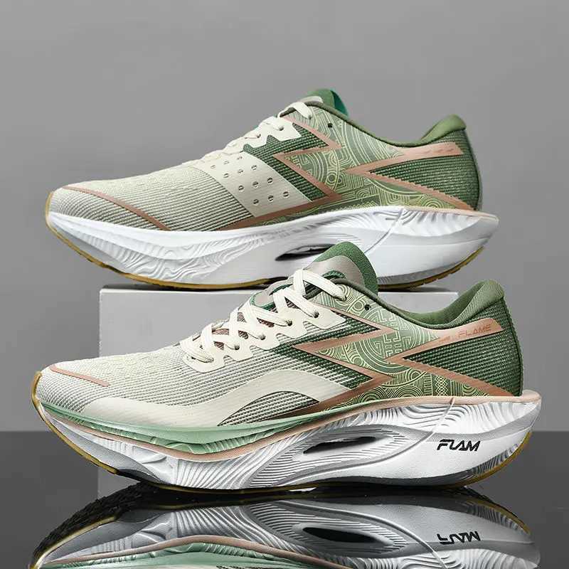 Fl Palm Carbon Board Running Shoes Marathon Running Shoes Professional PB Breathable Running Shoes Shock Absorbent Sports Shoes Y250320