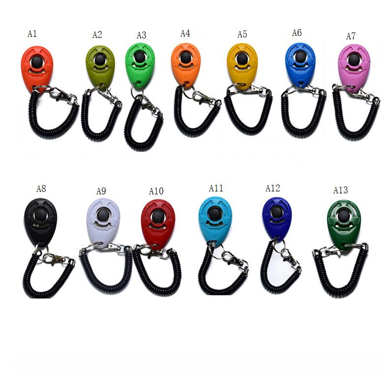 Pet Bark Clicker Deterrents Trainer Pet Dog Puppy Training Adjustable Sound Wrist Key Chain Universal Dog Training Clicker ni387
