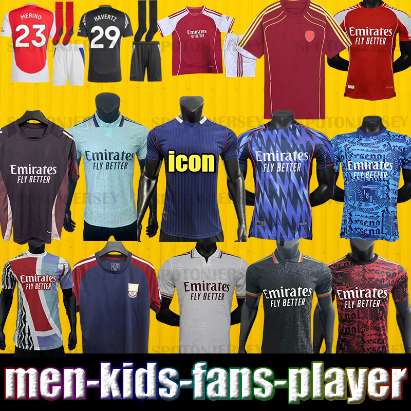 arsenalfootball kits 24 25 ODEGAARD HAVERTZ RICE SAKA soccer jerseys SALIBA Fans Player version 2025 2026 football kits shirt Men Kids sets boy tops arsen 24 25 jersey