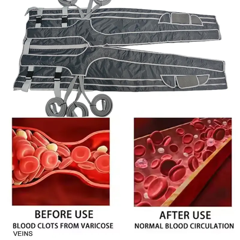 Professional Infrared Pressotherapy Compression Pants 24 Airbag Leg Massager for Lymphatic Drainage, Blood Circulation, and Post-Workout Recovery