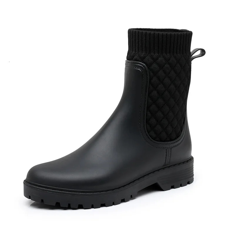 er Rain Boots Womens Waterproof Shoes Rainy Ladies Pink Fur Rubber Rainshoes Woman Galoshes Non-slip Pull-on Rain Boots 250317