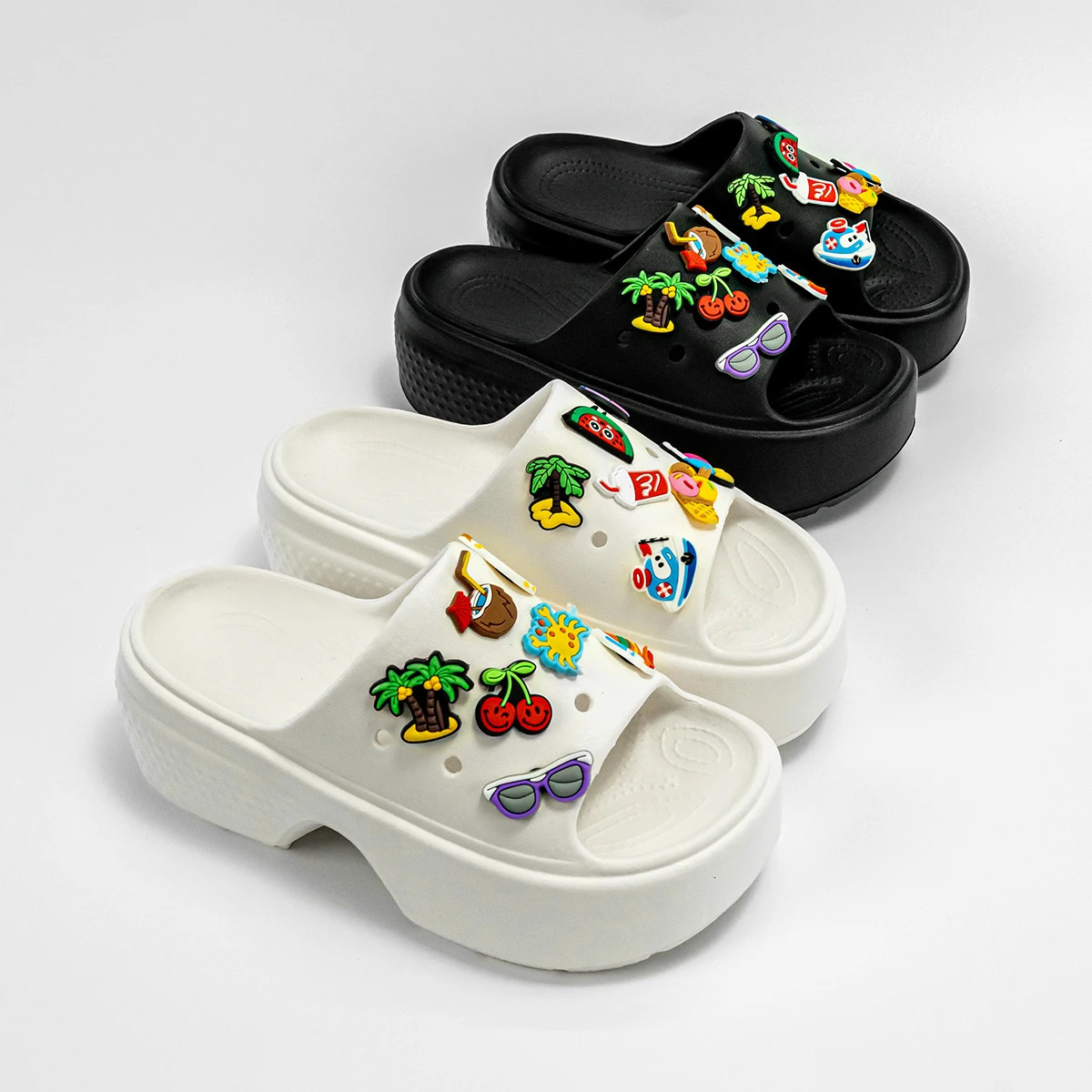 Fashionable cartoon summer beach sandals outdoor thick soled stilt E20 250321BJ - view 4