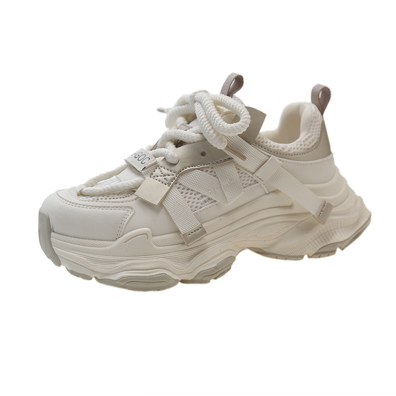 2025 new women's sports mesh breathable designer fashionable and popular height increasing thick soled shoes