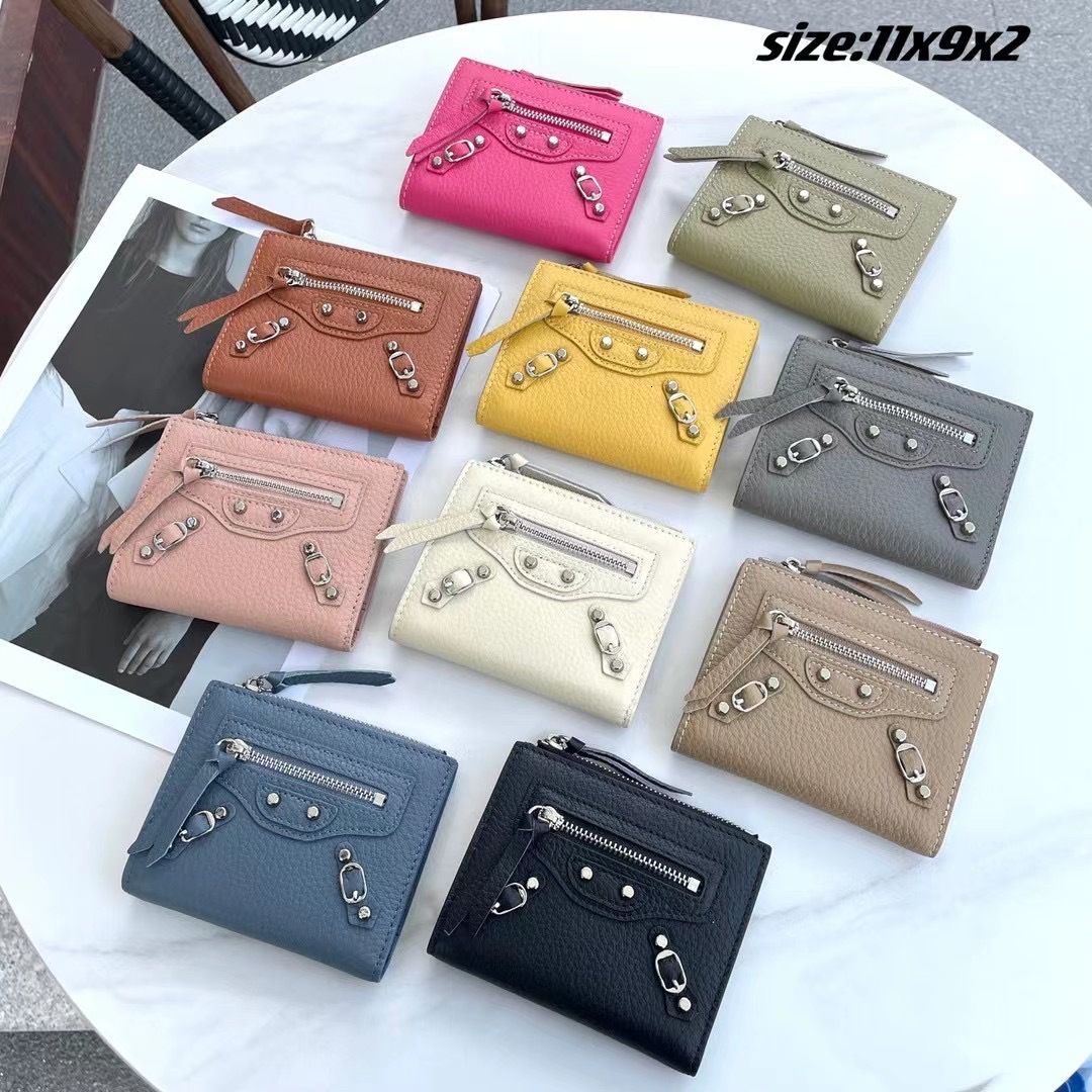 2025S Trend Designer Pure Leather Ins Premium Top Layer Cowhide Coin Purse Exquisite Goat Pattern Short Clip Wallet
