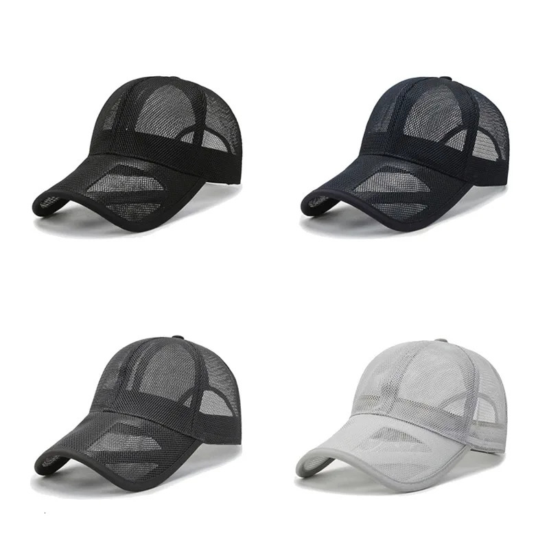 Men Women Summer Full Mesh Baseball Cap Quick Dry Cooling Sun Protection Hiking Golf Running Adjustable Hat gorras 250320
