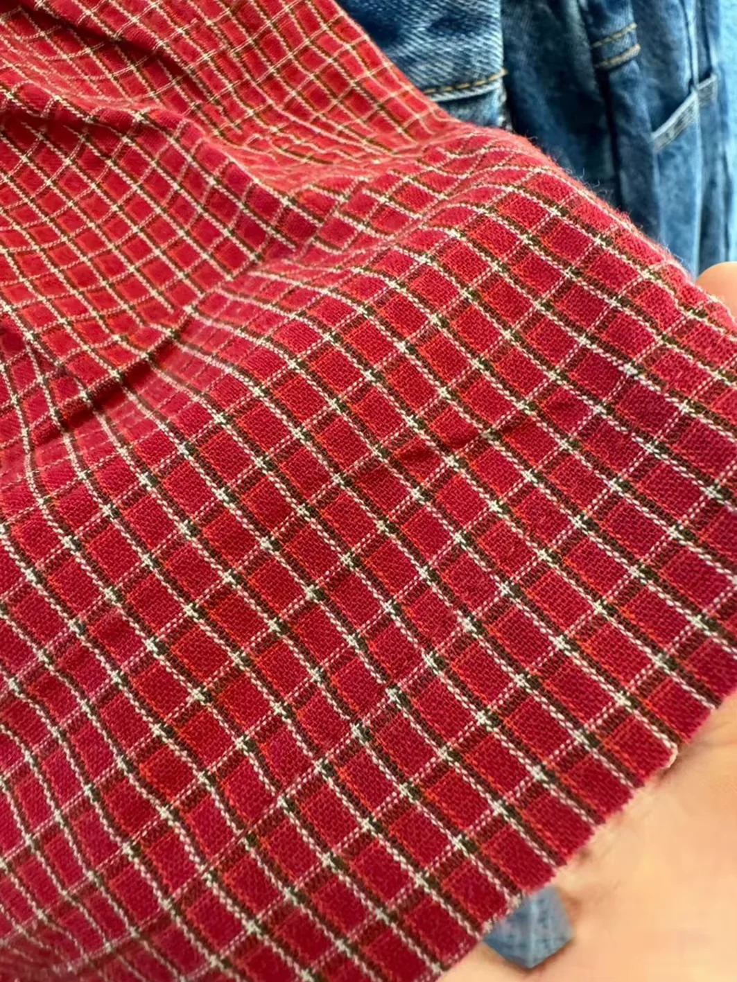 Red Plaid T-Shirt Shorts Set Women Summer Lace-up Puff Sleeve BlouseButtons Elastic Waist Short Pants Cotton Sweet 2 Piece Sets 250319