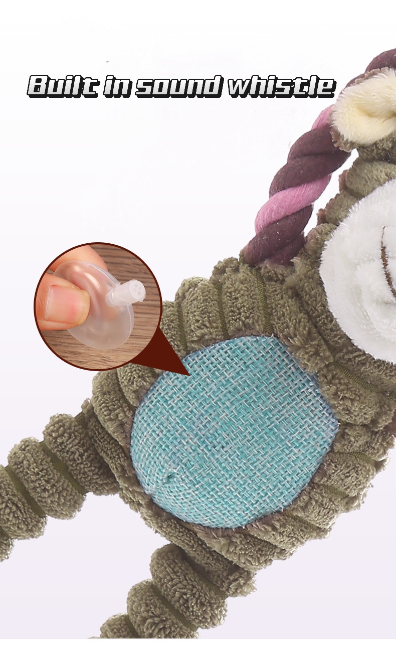 Pet toys with sound, plush toys, cute monkeys, elephants, bite resistant teeth, accompany pets to play, attract their attention, dog toys, pet supplie