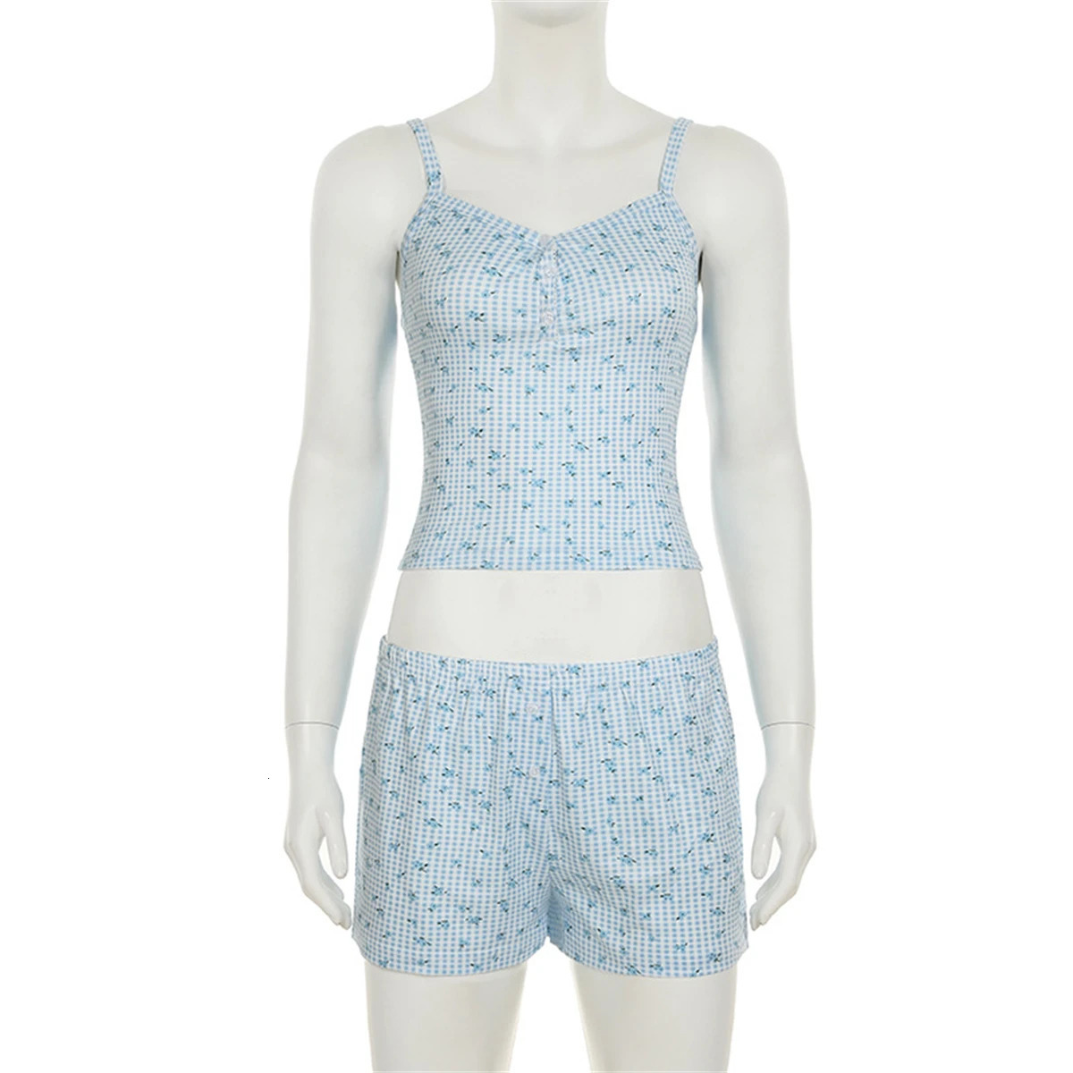 Women Print Sexy Pant Sets Fashion Slim Sleeveless Tank Tops High Elastic Waist Short Pants Casual Home Comfort 2 Piece Set Y2K 250320