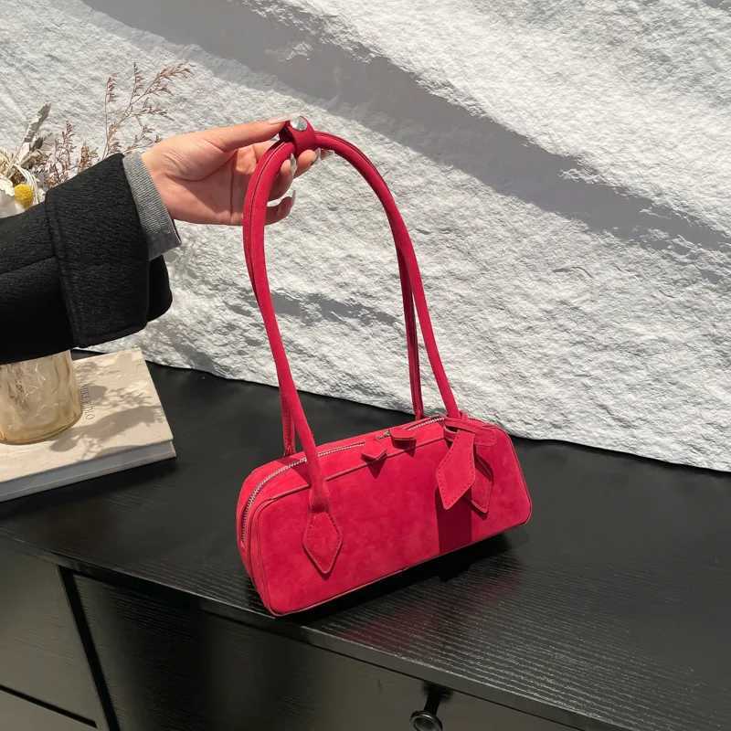 Luxury Quality Matte Nubuck Suede Boston Large Winter Office Commuter Shoulder Shopping Bag For Women Handbag Y250319