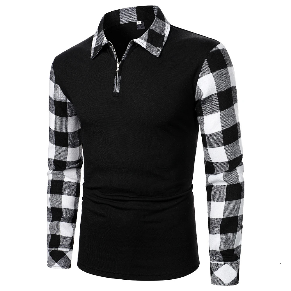 Mens polo shirt mens long sleeved flat shoes business clothing casual and fashionable top 250320