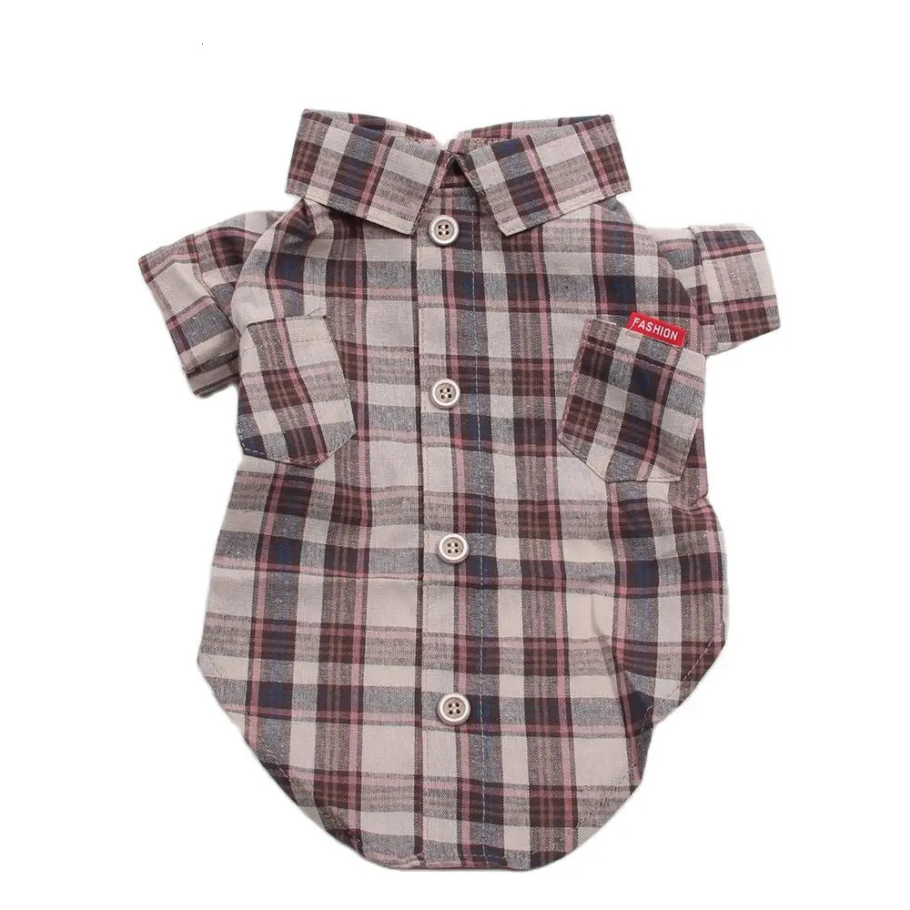 Dog and cat plain shirt pet dog shirt with diagonal pockets spring and summer clothing 250318