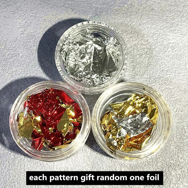 4 Boxes Mixed Nail Foils for FlowersTransfer Paper Metal Stickers Champagne Nails Wraps Silver DIY Golden Nail Art Decorations 250314